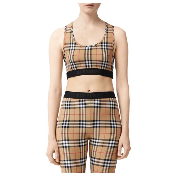 NWT! Burberry Vintage Check Sports Bra (XL) - Picture 3 of 5